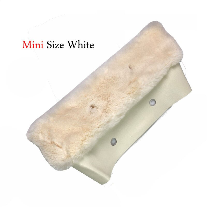 Fur Plush Trim for obag handbag Thermal Plush Decoration Fit for O bag Silicone bag Accessories women's handbags: Mini White