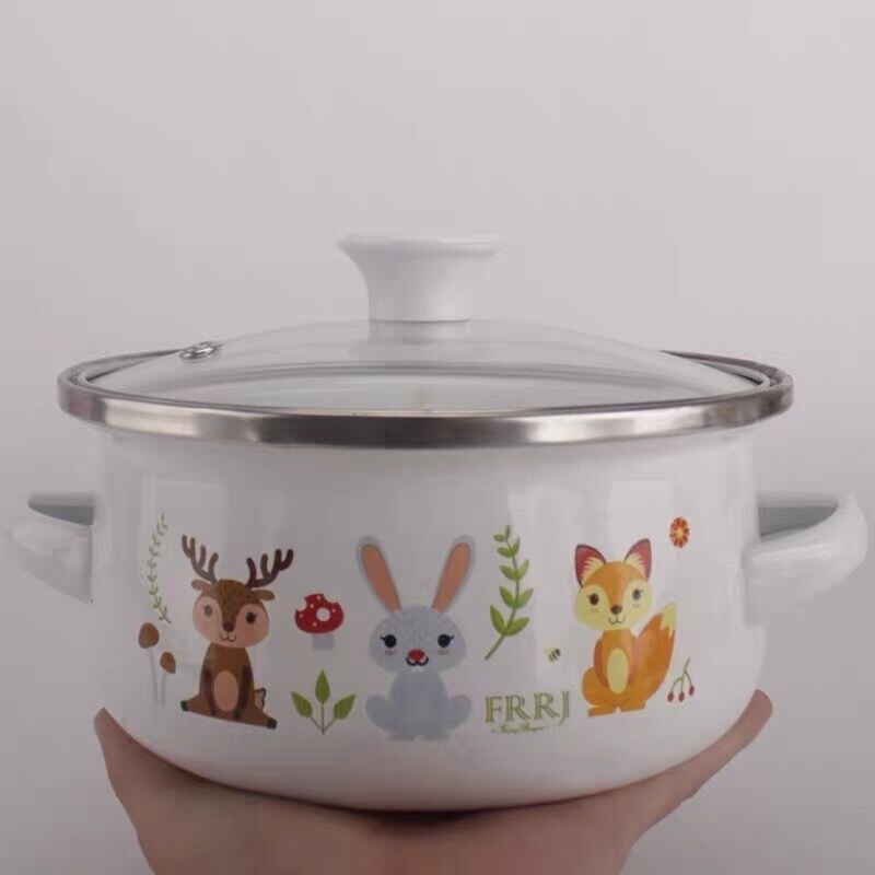 Pink Kitchen Soup Pot Cooking Food Prefered Small Ramen Stock Pot Noodle Cute Glass Lid Pote Mantimentos Pot Groceries OB50DG