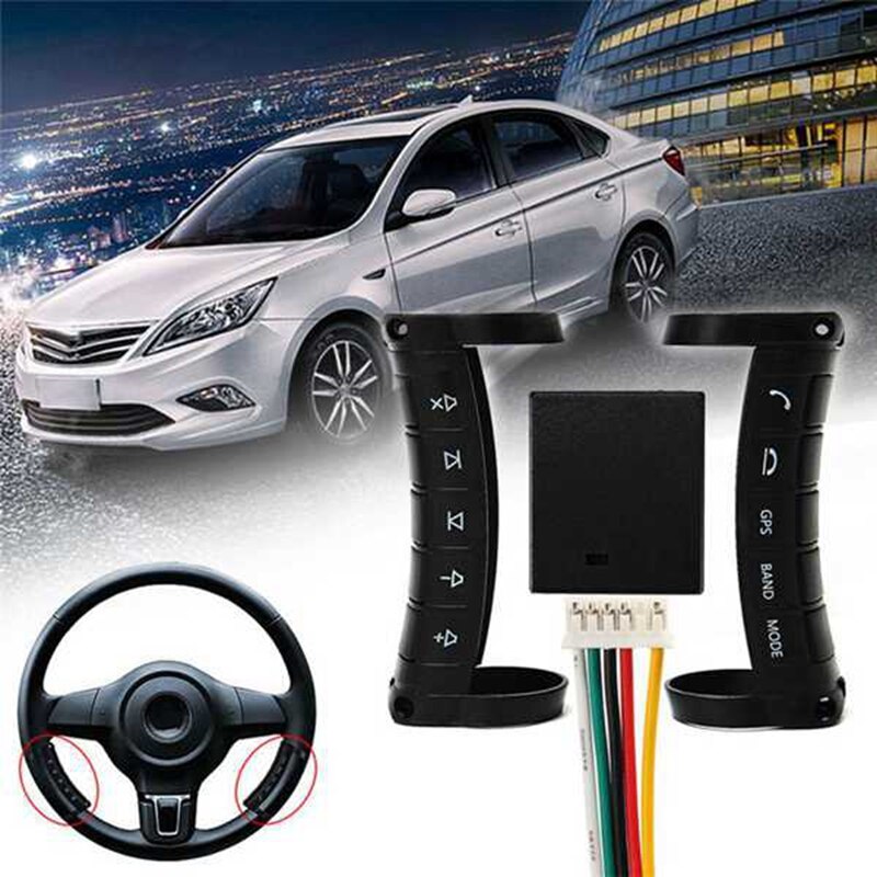Universal Multi-Function Wireless Steering Wheel Controller Bluetooth DVD Navigation Buttons Controller LED Wireless