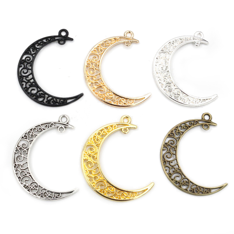 41x30mm 10 Uds 6 colores plateado estilo Luna dijes hechos a mano colgante: DIY para pulsera collar