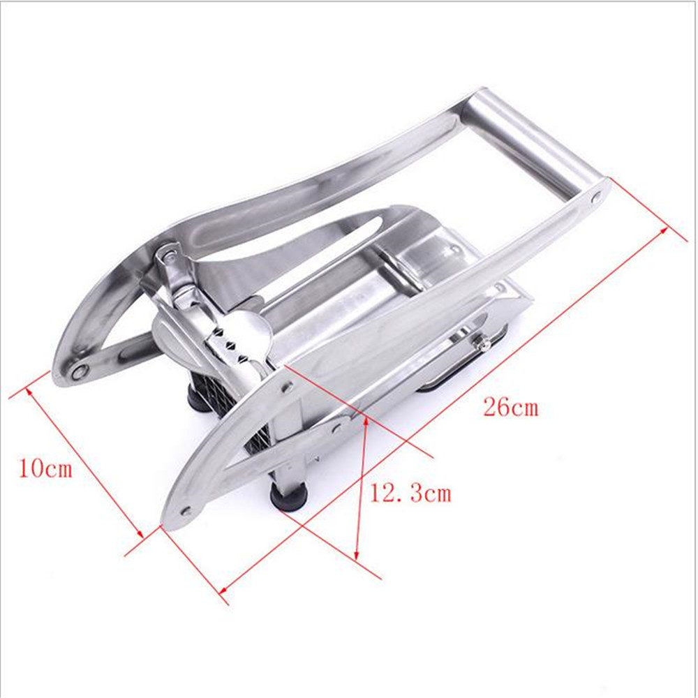 Máquina para hacer patatas fritas, cortador de patatas fritas de acero inoxidable, máquina de corte de 2 cuchillas con agujeros diferentes