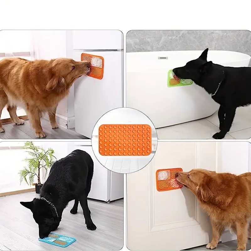 Suministros para mascotas Almohadilla para lamer comida lenta de silicona Alivio de la ansiedad Estera para lamer para perros y gatos - Reduce el aburrimiento y promover la calma