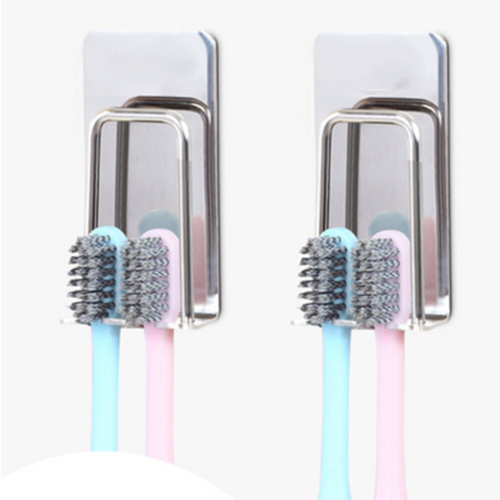 2 uds. Soporte de la taza que cuelga en la pared punzón gratis 304 de acero inoxidable soporte de cepillo de dientes de succión soporte de uñas juego de tazas