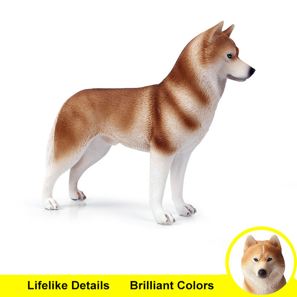 Simulazione cane Husky plastica modello animale Desktop ornamento Decor giocattolo per bambini modello animale figure figurine per giocattoli per bambini