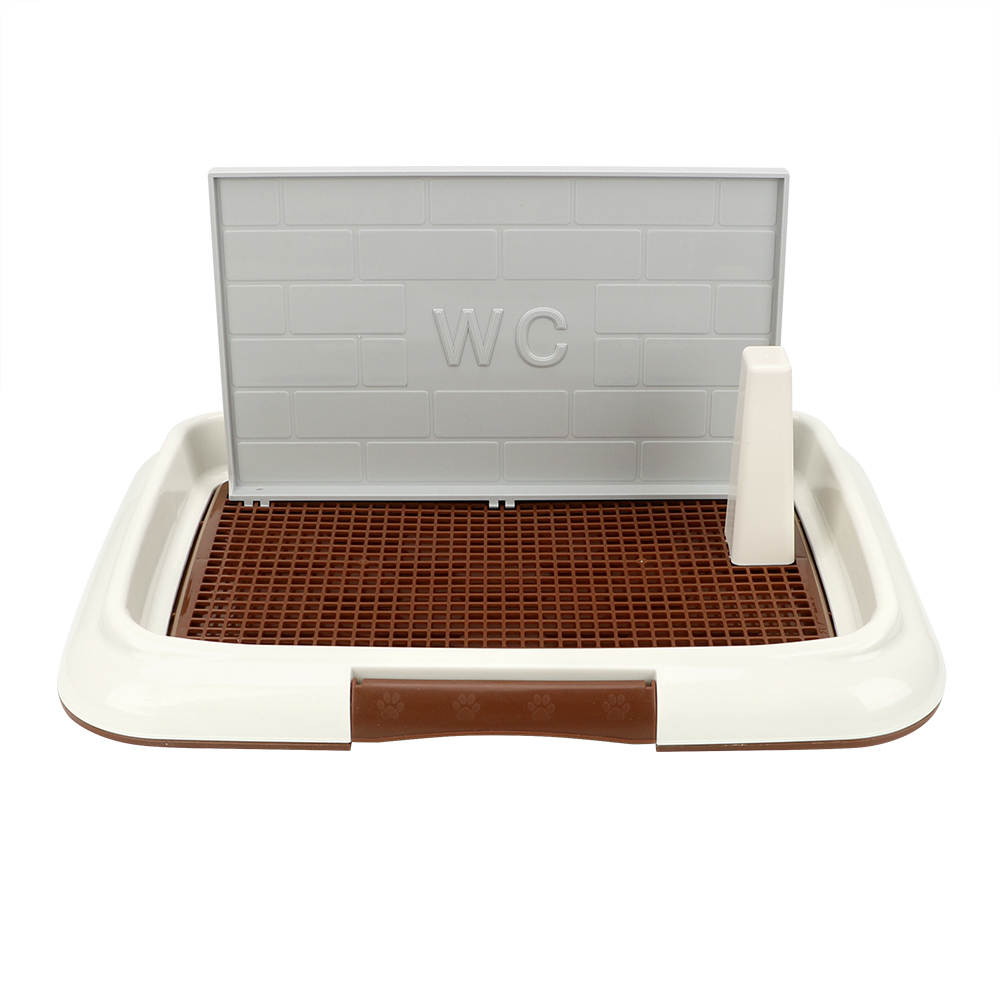 NICEYARD-bandeja de arena para cachorros, fácil de limpiar orinal, producto para mascotas, inodoro de entrenamiento, enrejado, inodoro para perros: Castaño