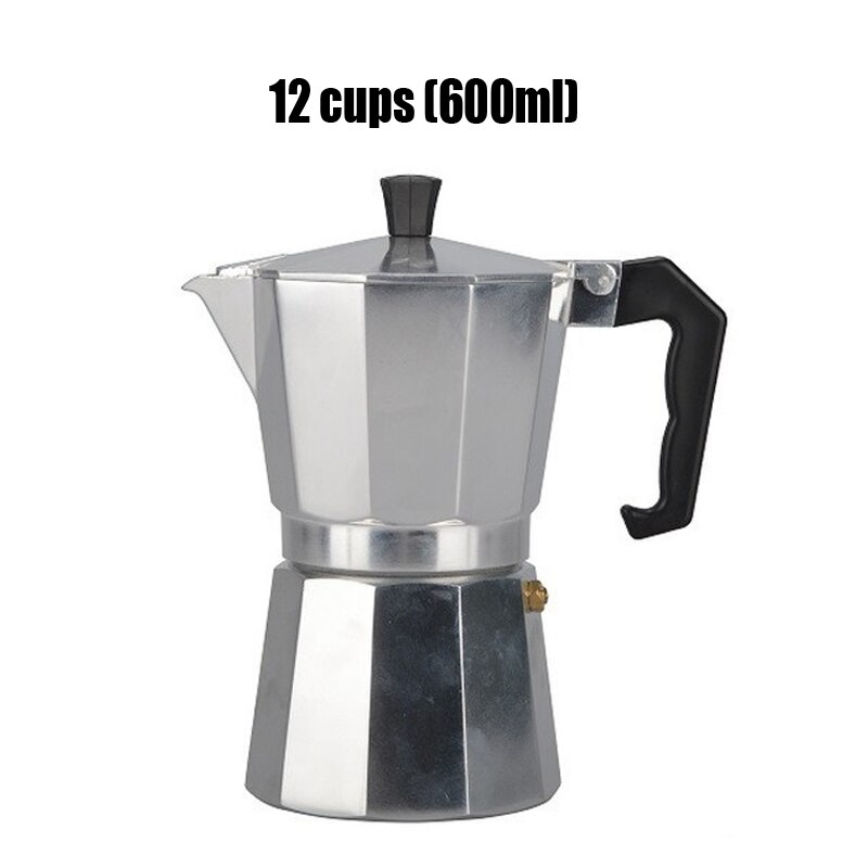 Avanti Classic Pro Aluminum Espresso Maker – 12-Cup Stovetop Moka Pot, Silver