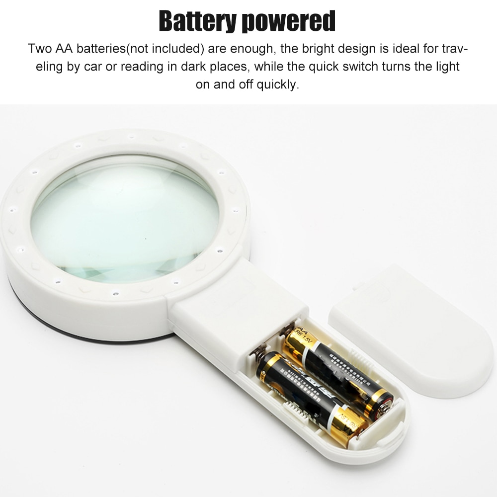 30X 12LED Lights High Magnification Magnifying Glass Lens Upgraded Magnifier Lamp Reading Magnifying Glass