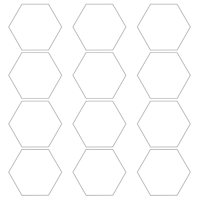 12Pcs Hexagon Acoustic Absorption Panel Board Polyester Fiber Felt Soundproofing Insulation Beveled Edges Wall Tiles: W