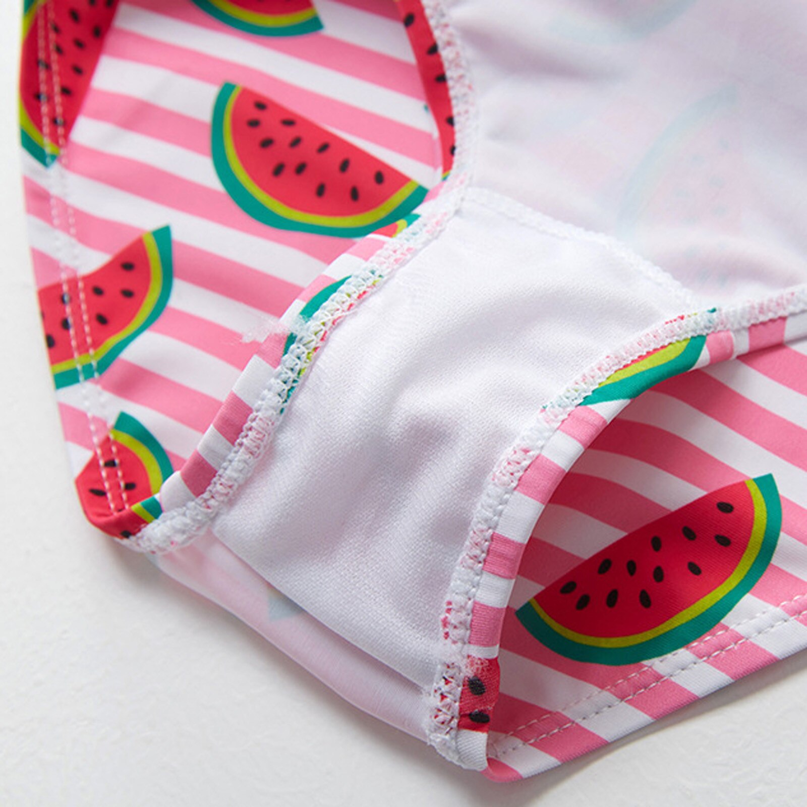 Girls Swimsuit Striped Watermelon Print Biquini Infantil Swimming suit 2pcs Split Bikini Swimsuit Children's Ruffled Swimsuit