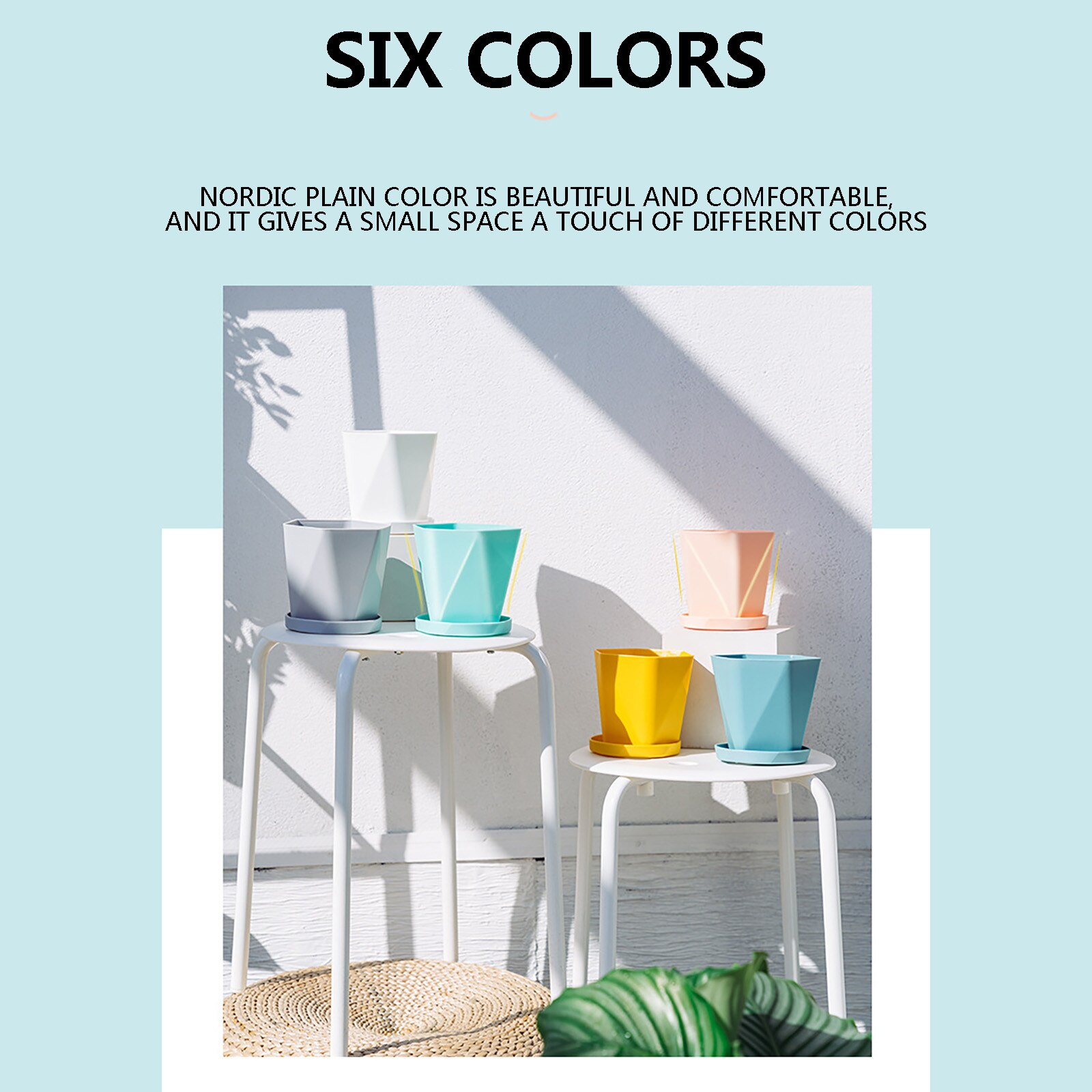 Estilo nórdico engrosada macetas de plástico galón ollas hogar resina macetas para plantar balcón Cesta Verde macetas de flores