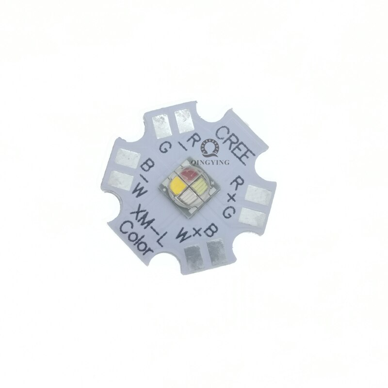 5Pcs 10W Cree Xlamp Xm-L Xml Rgbw Rgb Wit Of Rgb Warm Witte Kleur High Power Led Emitter 4 Chip Met 20Mm Ster Pcb Heatsink: XML-RGBWW