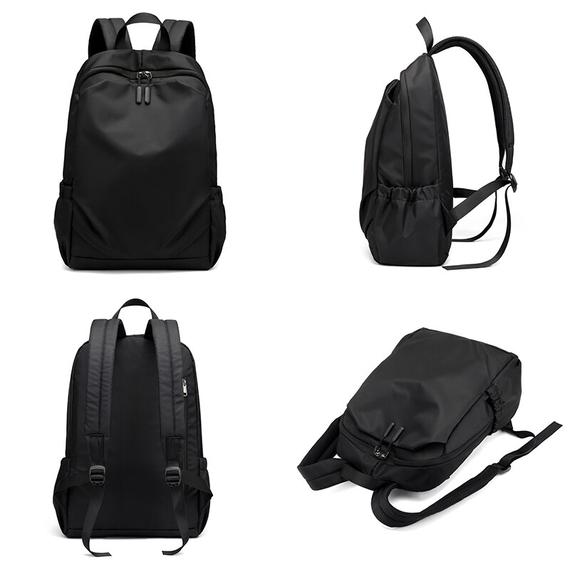 Waterdichte Mannen Zwarte Rugzak voor Reizen 15.6 Inch Laptop Rugzakken met Usb Opladen School Terug Pack Mannen Nylon Schooltas Tassen