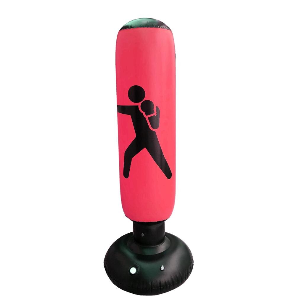 160 centimetri Giocattolo Gonfiabile Boxe Sacchetto Del PVC Sacchetto di Ispessimento Guantoni Da Boxe Pilastro bicchiere Lotta Colonna Forare Sacchetto di Strumento di fitness Ragazzo Regalo all'aperto giocattolo: nero  man