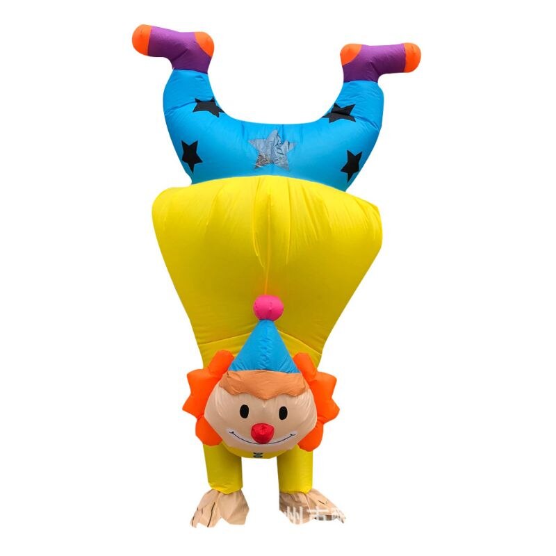 Handstand Clown Opblaasbare Kostuum Volwassen Grappige Blowup Outfit Cosplay Party Jurk B36E