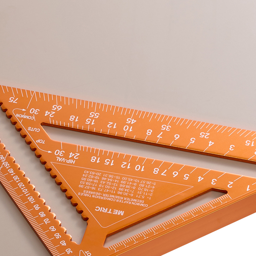 IMBOT Aluminum Alloy Double Scale Triangle Ruler Angle Ruler Carpenter Triangle Square Rafter Tool Mensurement Tool for Woodwork