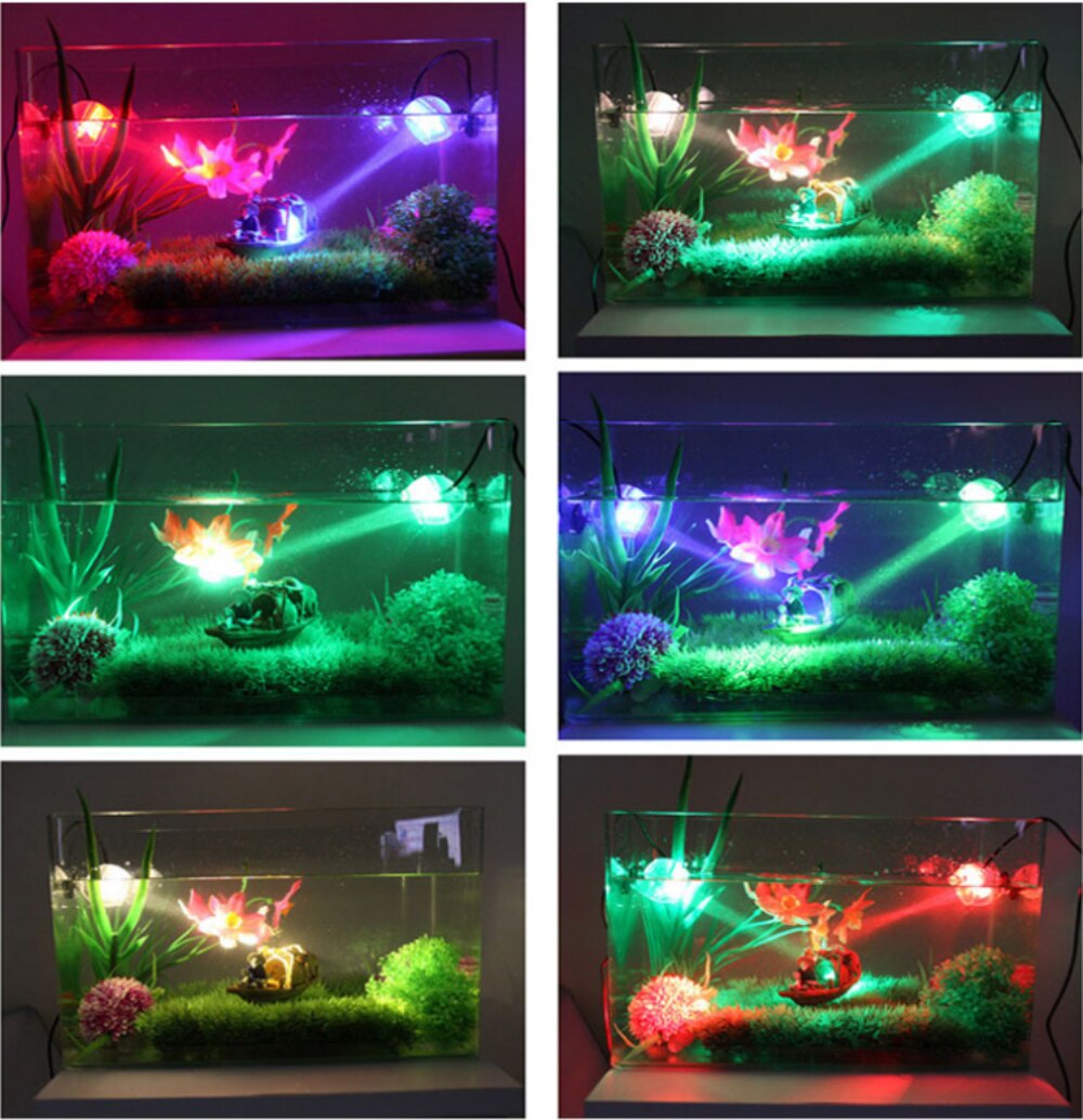 6 farver 1w undervands ledet lampe vandtæt ledet akvarium lys til koralrev akvarium nedsænket akvarium lys spot lampe