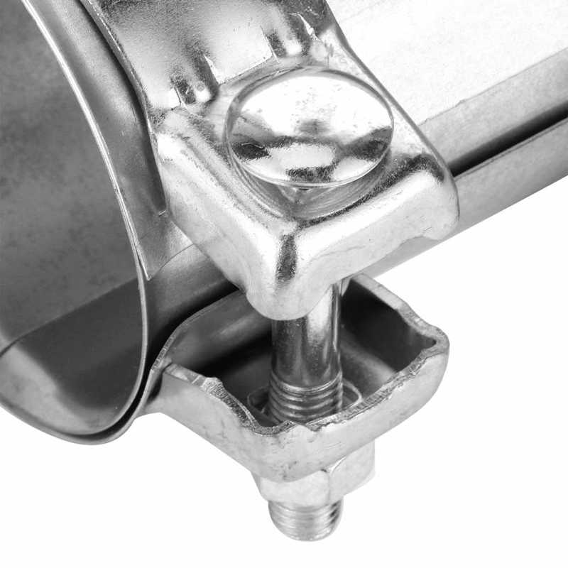 3in 76mm Exhaust Pipe Exhaust Pipe Clamp Connector Double Clamp Joiner Stainless Steel Sleeve Universal Tube Repair Parts