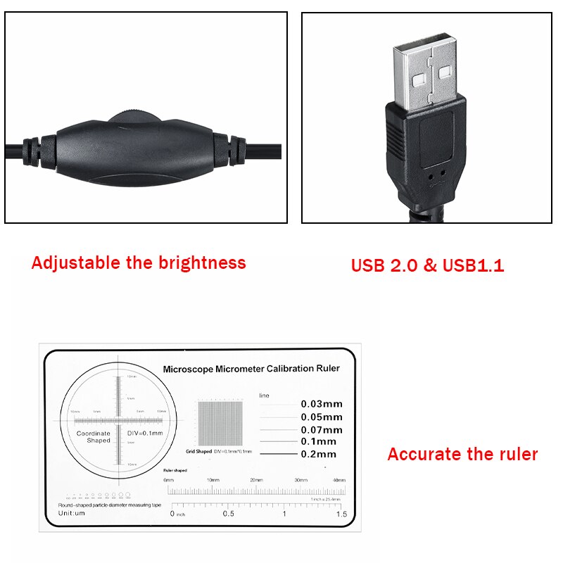 0-1600X 2MP 3 in 1 USB Typ C LED Einstellbar Mikroskop Handheld Tragbaren Digitalen Mikroskop Schnittstelle Elektron 8 LEDs Halterung