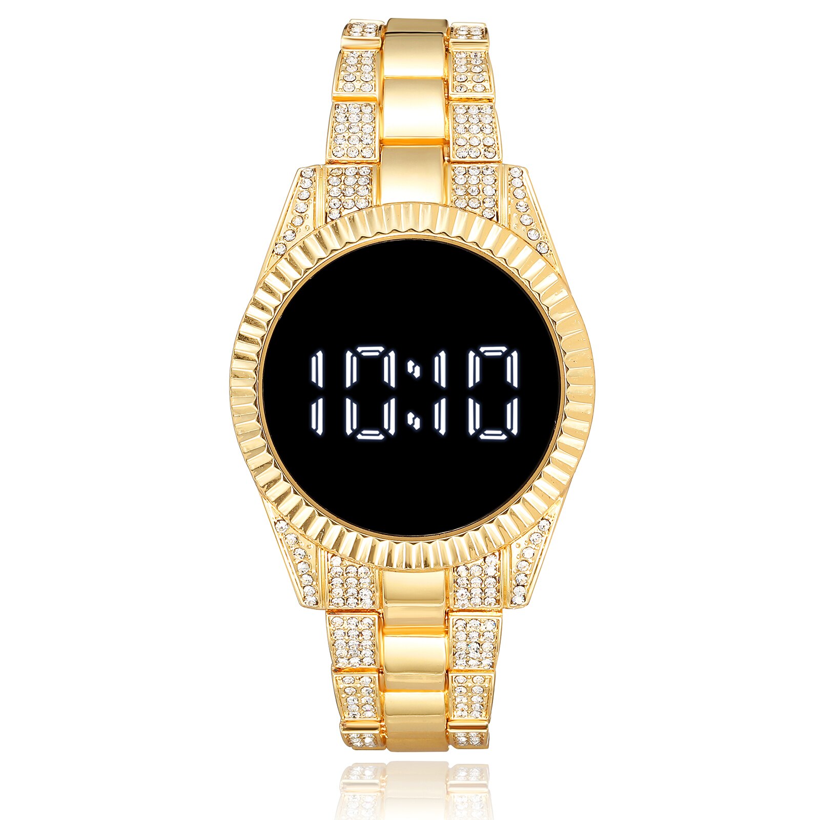 Trending Products Stainless Steel Band Women Led Digital Watches Rhinestone Women's Wrist Watch Relogio Clock