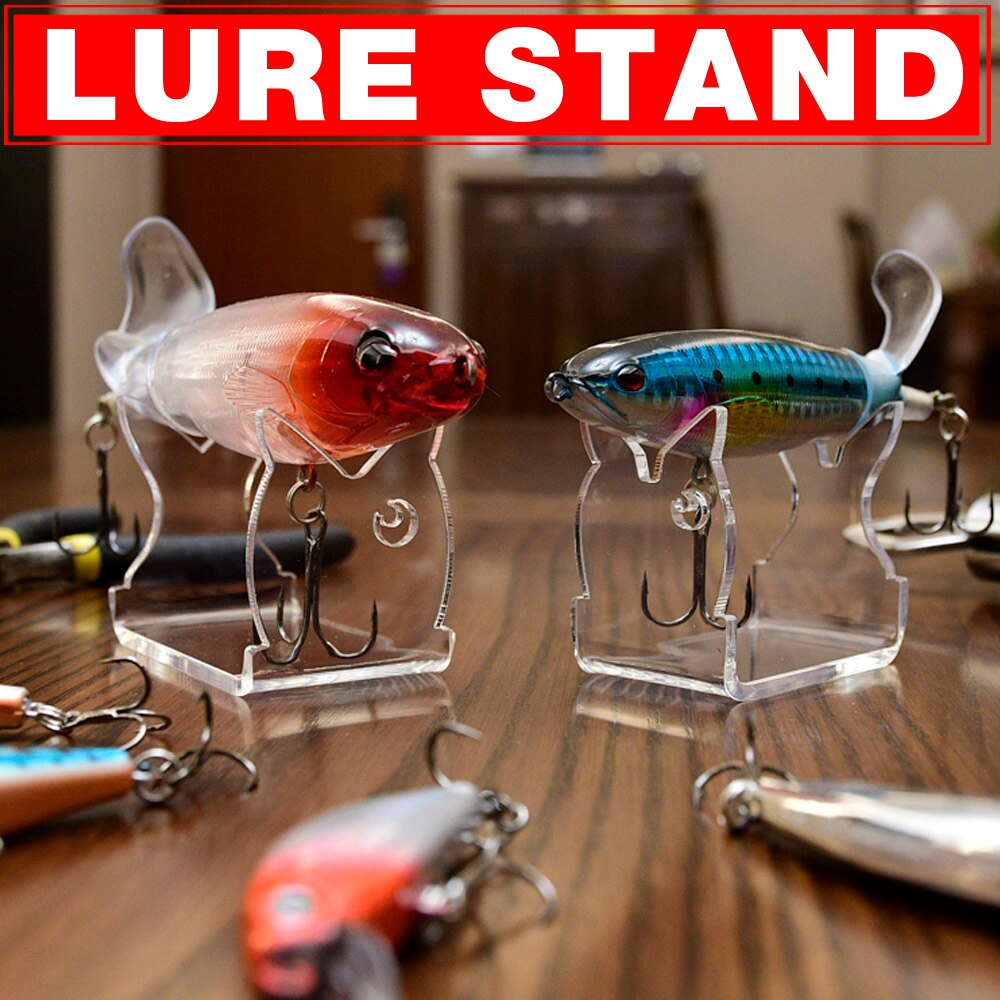 Fishing Lure Acrylic Display Stand Hard Bait Minnow Jigging Shelf Rack Holder Support Storage Decoration