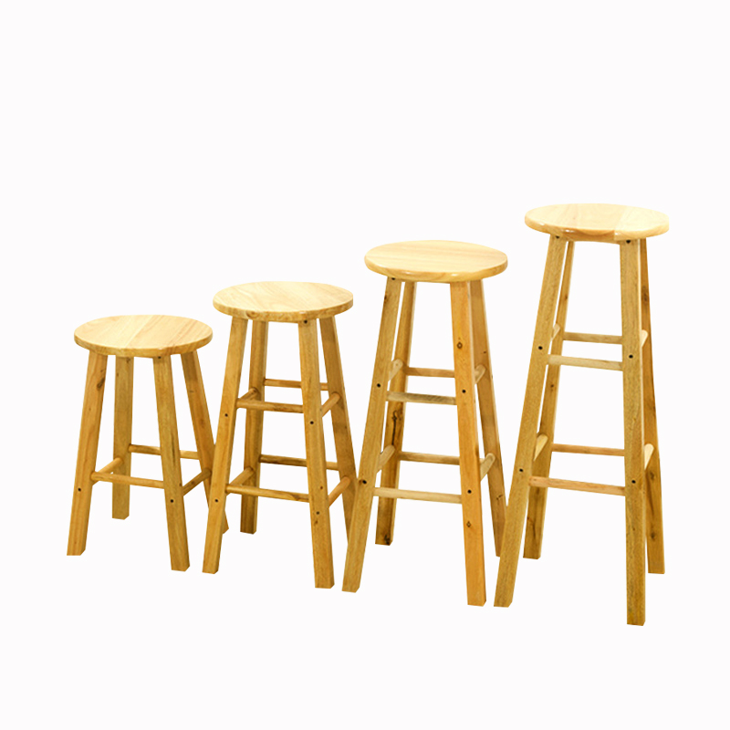 N1B Solid wood bar stool high bar chair High stool bar stool rubber wooden ladder stool High bar chair