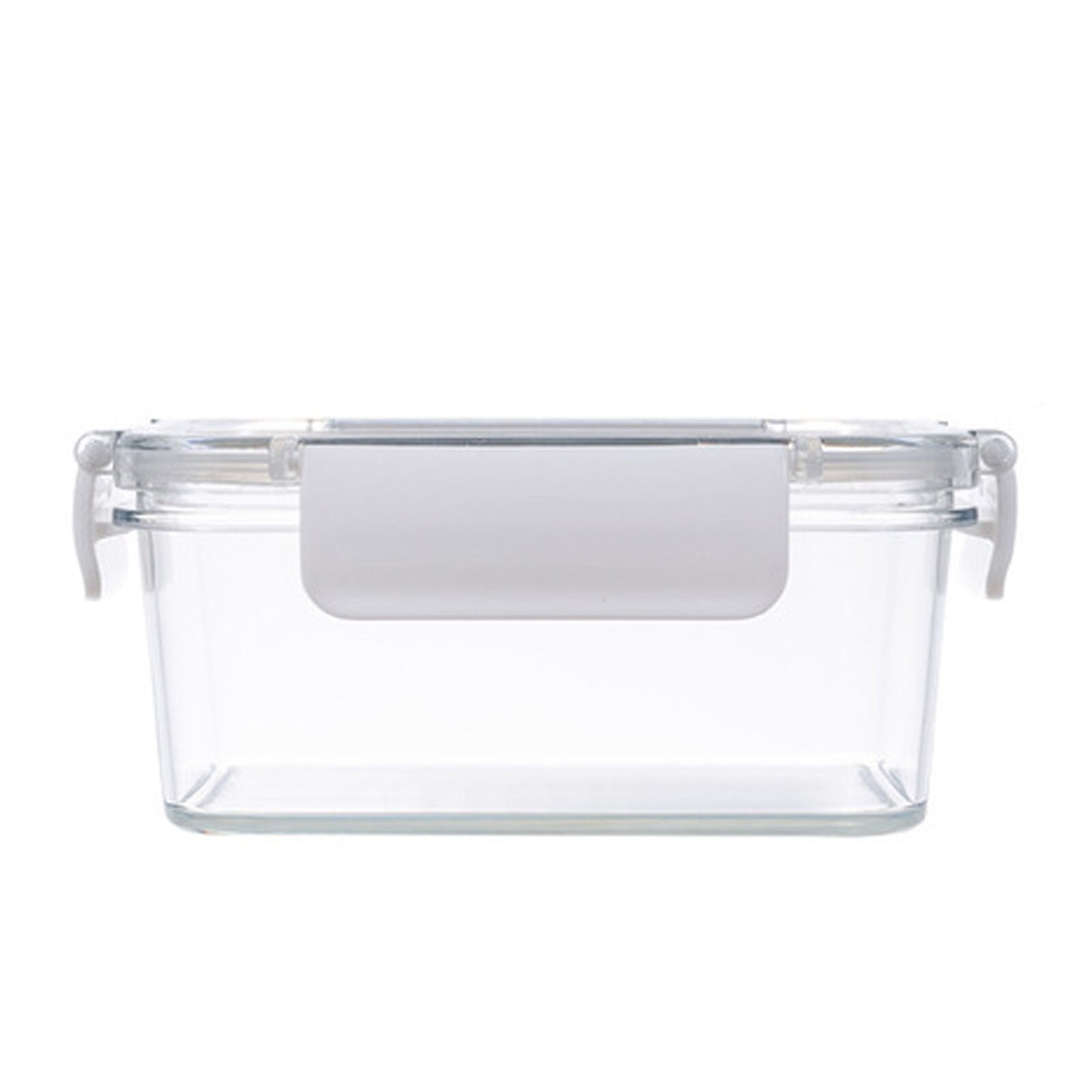 1100ml 800ml Fresh-keeping Box Transparent Glass Kitchen Refrigerator Sealed Box Fruit Vegetables Meat Food Storage Container: white / 1100ml