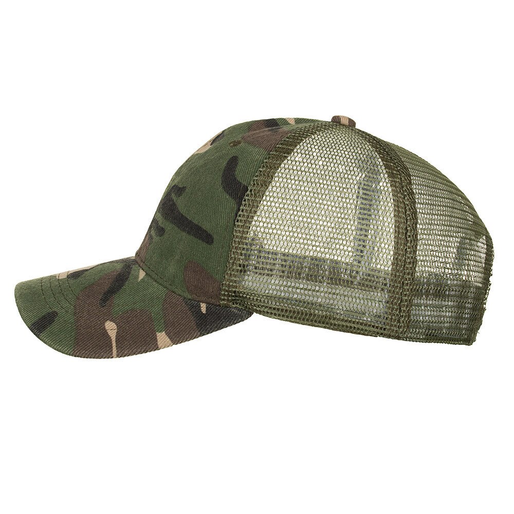 Verkoop Zomer Vrouwen Mannen Verstelbare Camouflage Baseball Tennis Cap Mesh Hoeden Zonnescherm Hip-Hop Hoed 0824