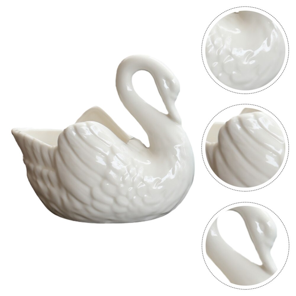 1pc Flowerpot Exquisite Ceramic Plant Container Artistic Home Planter: White 1