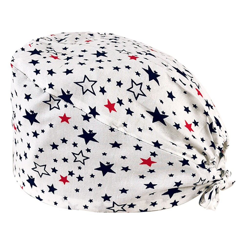 pure cotton cartoon print nurse cap operating room unisex work cap hospital nursing scrub cap: 22051