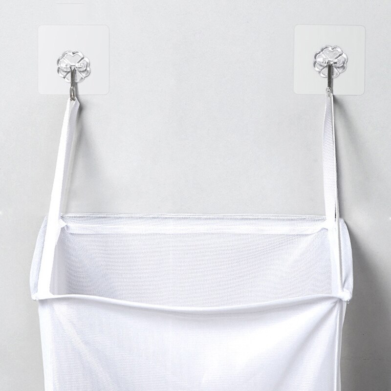 Væghængende vasketøjskurv arrangør simpel tøjopbevaring spand stærk pasta ingen stansning badeværelse arrangørholderpose