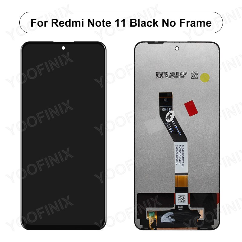 For Xiaomi Redmi Note 11 5G LCD Touch Screen Display Replacement Parts For Redmi Note 11 5G LCD: Black no frame