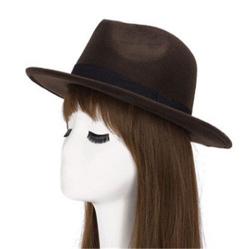 Chapeau fedora vintage pour homme et femme, style trilby, style jazz, style panama, style rétro, unisexe: Brun