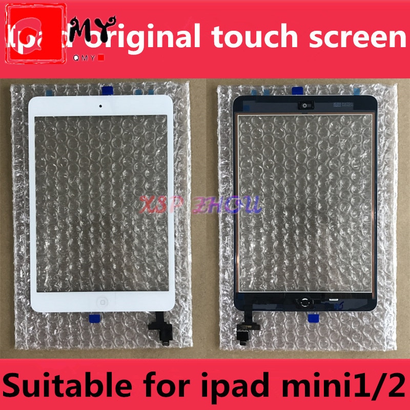 Original til oem ipad mini 1 skærm ipad mini 2 touch skærm  a1432 a1454 a1455 a1489 a1490 a1491 digitizer ic kabel hjem knap