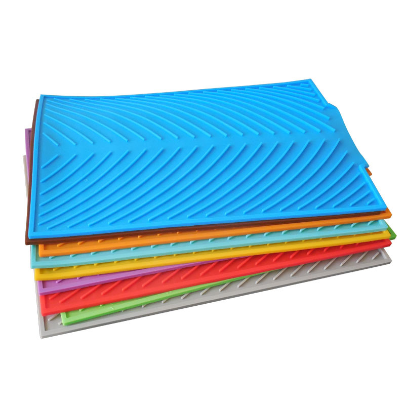 Tapis de vidange antidérapant en Silicone, tapis de séchage pour casseroles de cuisine, tapis de vidange Anti-brûlure, dessous de verre, ustensiles de cuisine