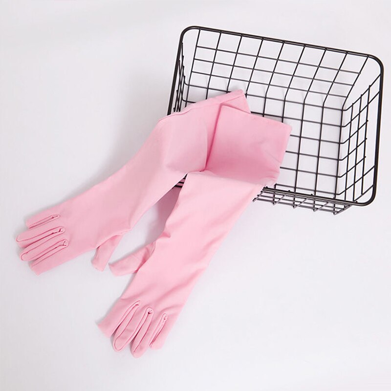 53cm dame dansefesthansker helfinger hvit svart beige rød rosa hanske lange bryllupshansker til brudetilbehør albuehansker: Rosa