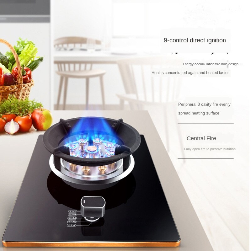 Gas Cooker Single Stove Household Liquid Gas Gas Stove Natural Gas Benchtop Embedded Single Eye Burning Stove