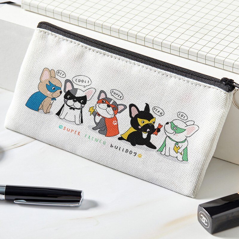 Nuovo portamonete Unisex semplice con stampa solida e simpatico cane con cerniera Lady Girls portafoglio portatile borsa piccola in tela per regali da ragazza