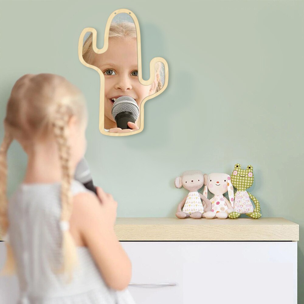 deserto cactus Decorativo Specchio A Parete in Acrilico con Schienale in Legno di cactus Appeso Interni Complementi Arredo Casa Fare-su Specchio cactus Regalo