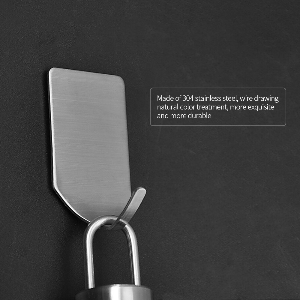 8pcs Adhesive Hooks Stainless Steel Towel Hooks Family Robe Hanging Hooks Hats Bag Key Adhesive Wall Hanger Hooks for Kitchen