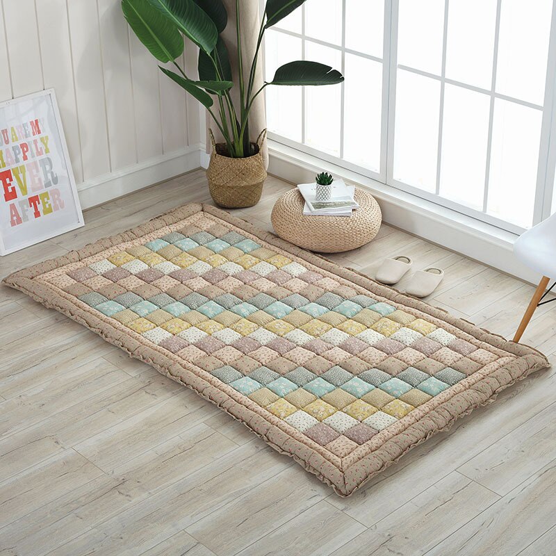 Household Living Room Carpet Thick Soft Functional Tatami Non-slip Kid Crwel Mat Simple Modern Cotton Water-absorption Rugs