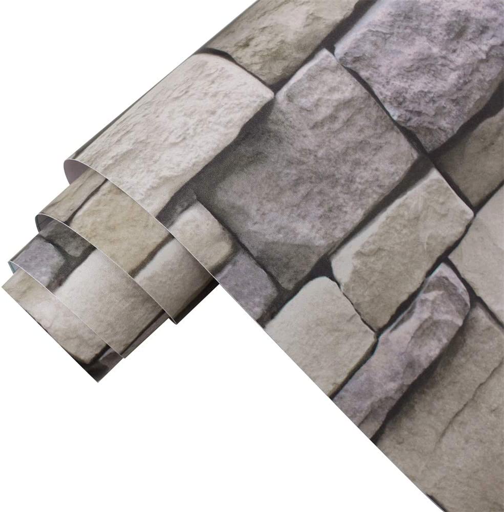 LUCKYYJ-papel tapiz de ladrillo extraíble, papel de Contacto autoadhesivo 3D, imitación de piedra texturizada, aspecto de pared, papel de ladrillo rústico