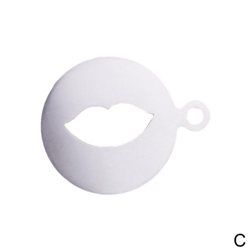Cappuccino form fancy kaffe tryk model skum spray kakao samling glasur stencils kaffe chokolade kage tryk sukker  y3 j 8: C