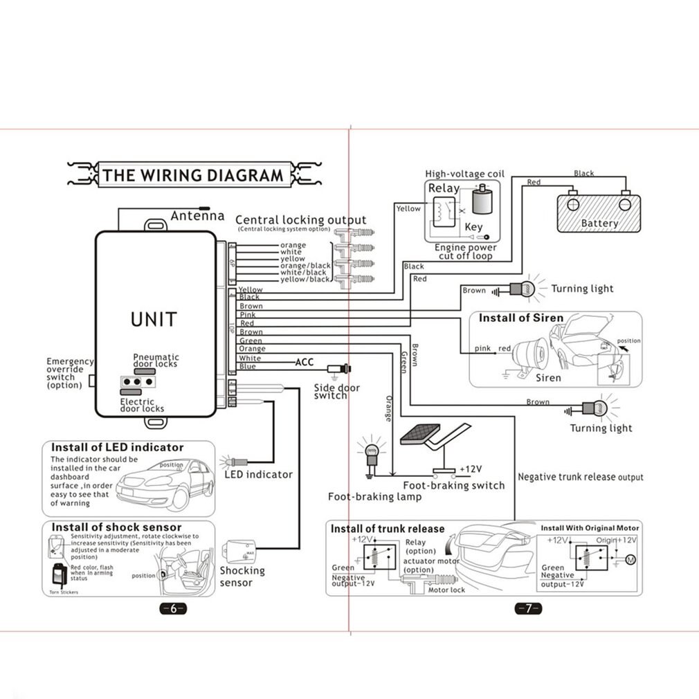 M802-8101 Auto Beveiligingssysteem Alarm Startonderbreker Centrale Vergrendeling Shock Sensor