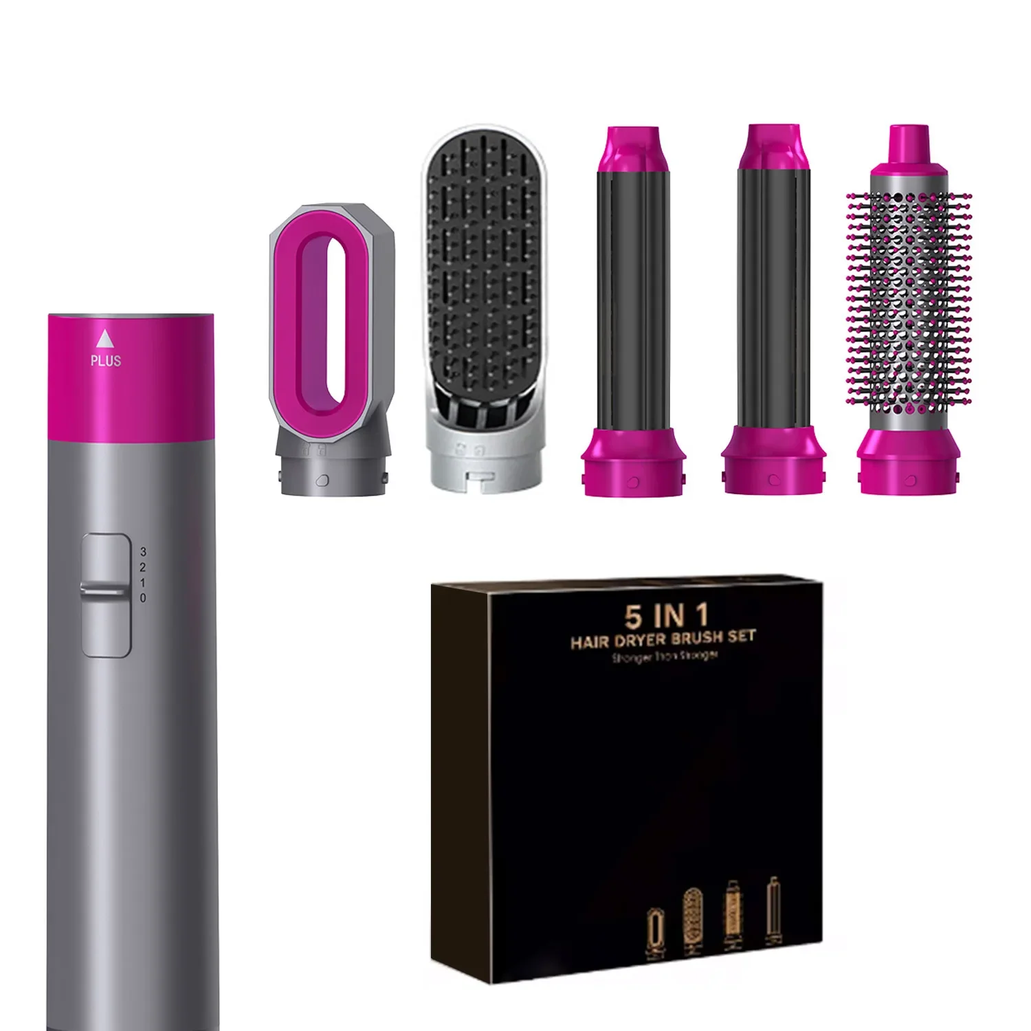 5-in-1 multifunctionele Föhn Stijltang Krultang Krultang met Haarborstel Heteluchtkam Styling set: Paars / EU