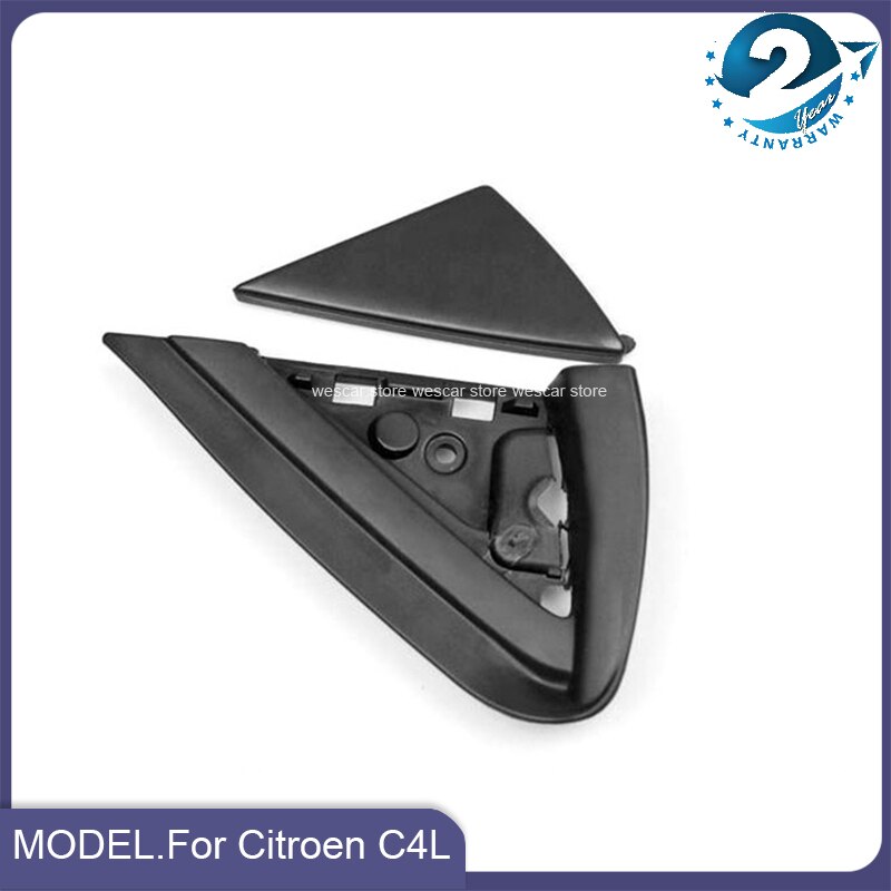 Front Left &amp; Right Window Triangle Plate Side Mirror Corner Triangl Garnish Cover Panel For Citroen C4 C4L