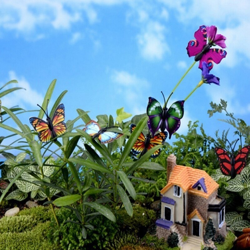 Bouquet de papillons jardin cour planteur coloré fantaisiste papillon piquets décoration extérieure décor Pots de fleurs décoration