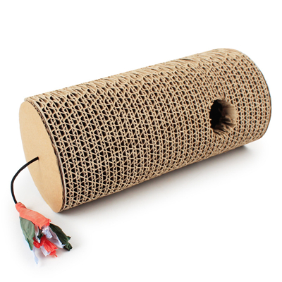 Jcpal rolig klocka katt scratch cylinder rock katt leksak med klocka cylindrisk katt scratch board tillverkad wellpapper katt träning: Default Title