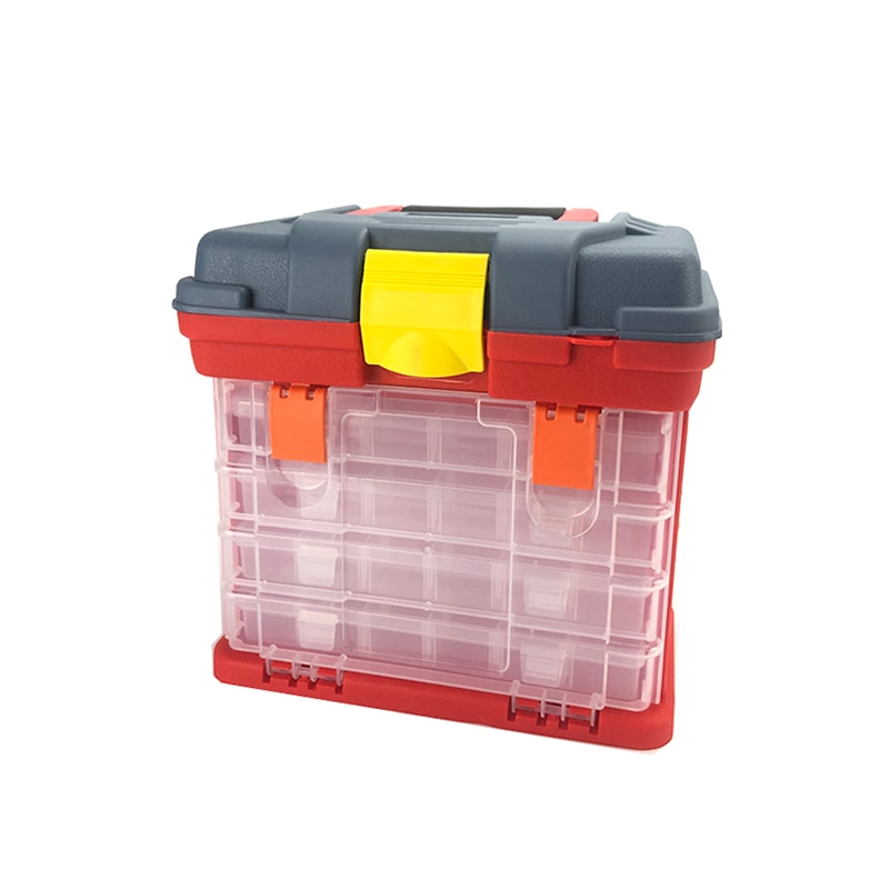 Toolbox Portable Plastic Outdoor 4 Layer Fishing Tackle Tool Storage Box Case Accessory Tool Box with Handle Outdoor Organizer