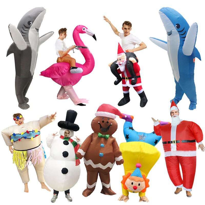 Inflatable Costume Toys Halloween Christmas Adult Clown Snowman Shark Inflatable Performance Party Event Costume