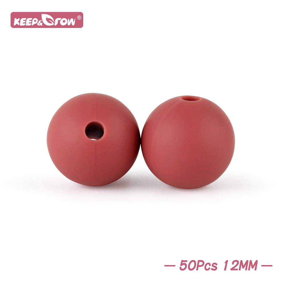 Perles rondes en Silicone de 12MM, 50 pièces, accessoires de dentition pour bébé, anneaux de dentition à croquer, sans Bpa, perles d'allaitement pour bébé: royal blue